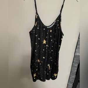 Starry Women's Romper w POCKETS 2X black & gold